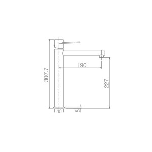 Milos Stick - Grifo lavabo alto