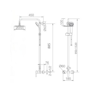 Roma - Barra de ducha